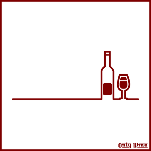 Vidrio y botella de vino