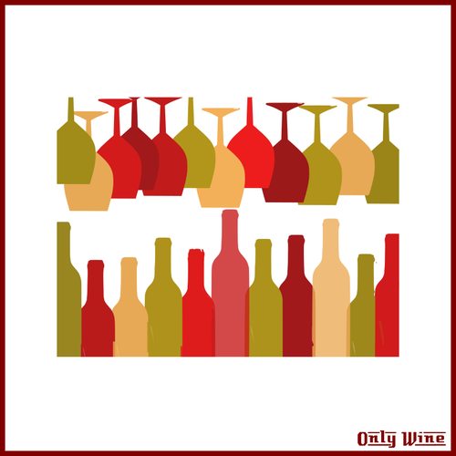 Bicchieri e bottiglie colorate