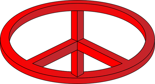 IlusÃ£o de Ã³ptica 3D de um desenho vetorial de sÃ­mbolo da paz.