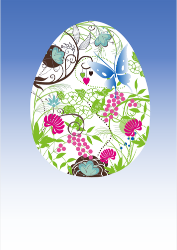 Imagem vetorial de um ovo de PÃ¡scoa com padrÃ£o floral