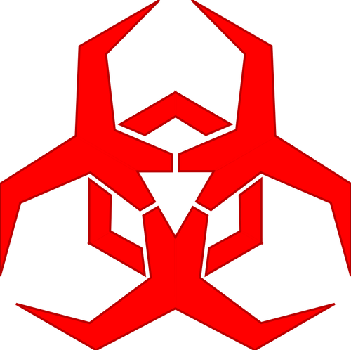 Malware nebezpeÄÃ­ symbol ÄervenÃ© vektorovÃ½ obrÃ¡zek