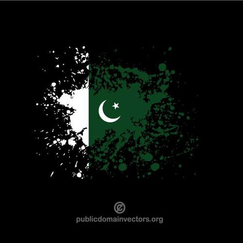 Bandeira do PaquistÃ£o em respingos de tinta