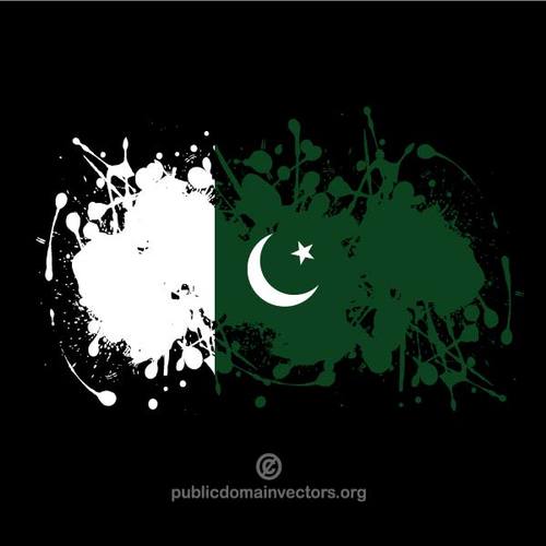 Respingos de tinta com bandeira do PaquistÃ£o