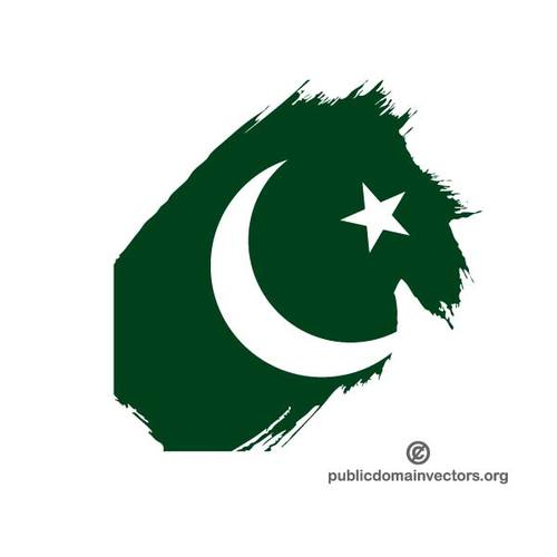 Bendera Pakistan pada latar belakang putih