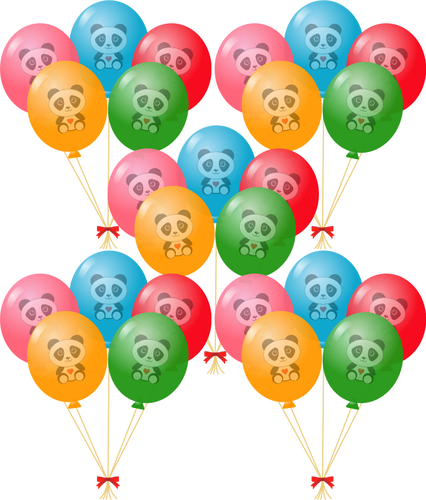 Image vectorielle de ballons de panda