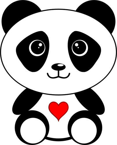 Panda avec un coeur