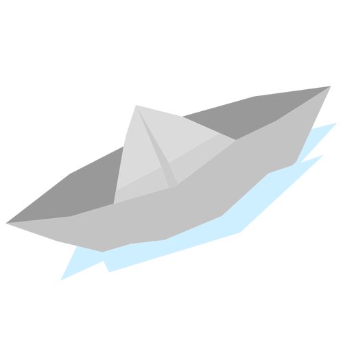 Barco de papel cinza