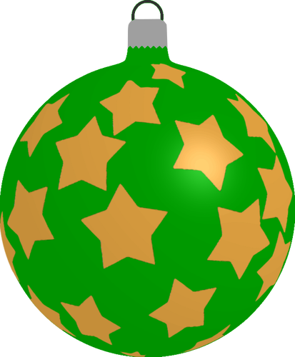 Bola verde con estrellas