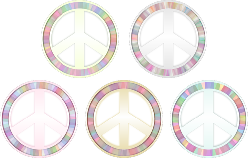Vektor illustration av fred symboler i pastellfÃ¤rger