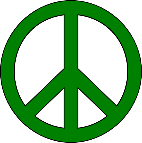 GrÃ¡ficos vectoriales de sÃ­mbolo de la paz verde con borde negro