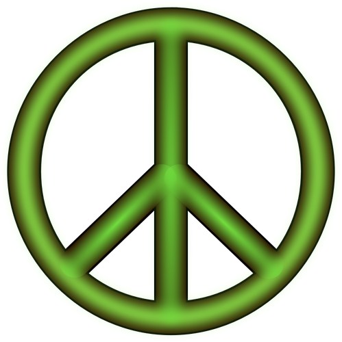 Vector tekening van groene 3D vrede symbool