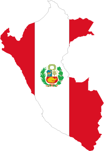 Peru vlag kaart