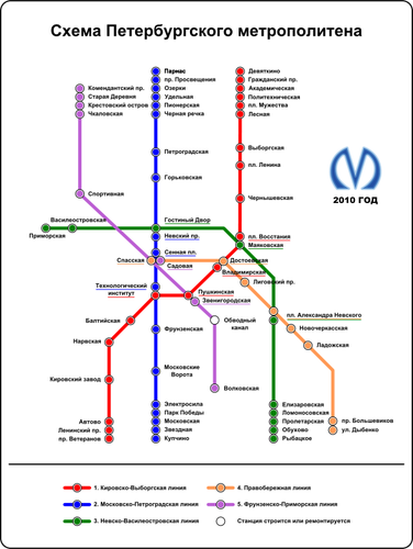 Vector imagine de hartÄƒ de metrou Sankt Petersburg