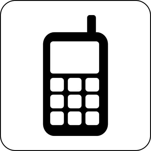 Grafica vectoriala de alb ÅŸi negru telefon mobil pictograma
