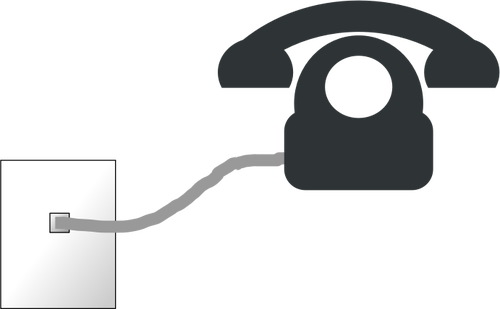 Telefon und Kabel mit Wandplatte-Vektor-Bild
