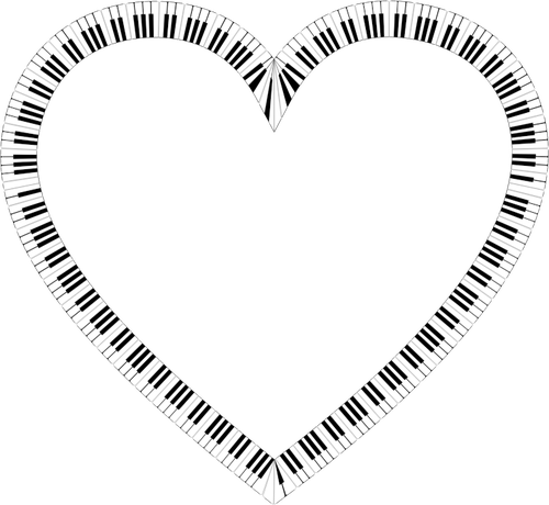 Tastele de pian inima