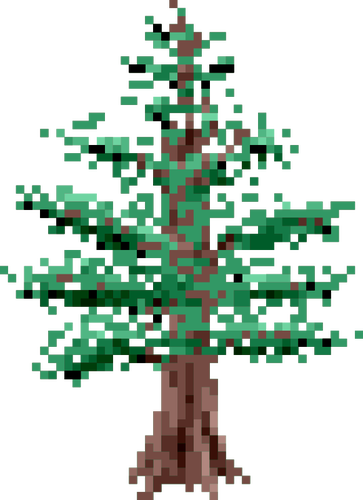 Drzewo sosnowe pikseli