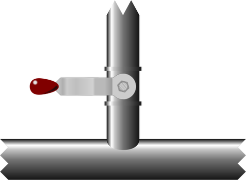 Clip-art vector da tubulaÃ§Ã£o com vÃ¡lvula vermelha