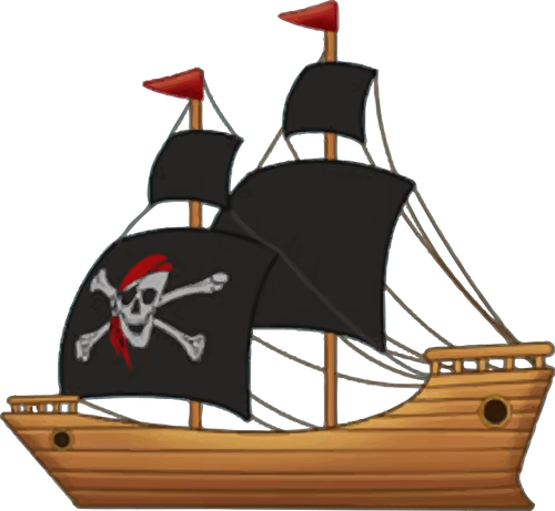 Pirate houten zeilschip