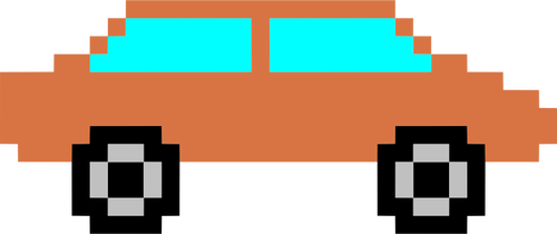 voiture orange pixel
