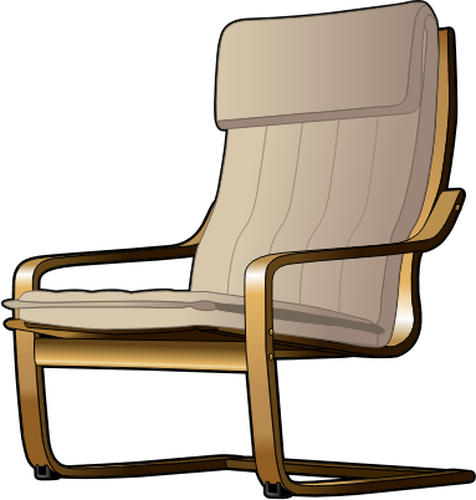 Vista frontale del disegno vettoriale di scrivania sedia
