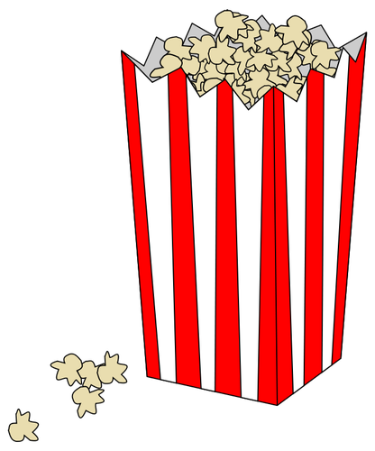 Immagine vettoriale film popcorn sacchetto