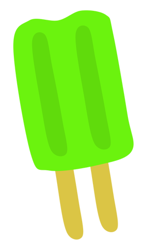 Sorvete verde em desenho vetorial de vara