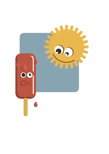 Popsicle og solen vektortegning