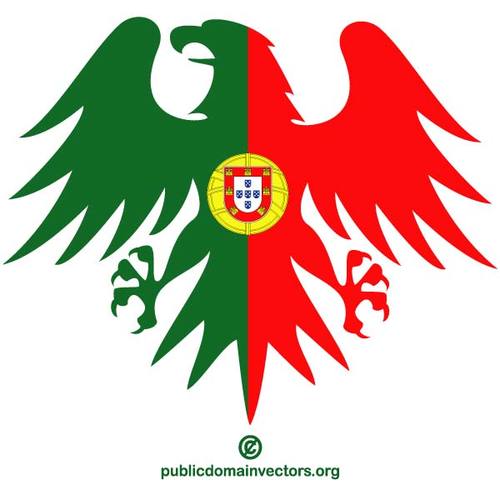 Heraldisk Ã¶rn med portugisisk flagg