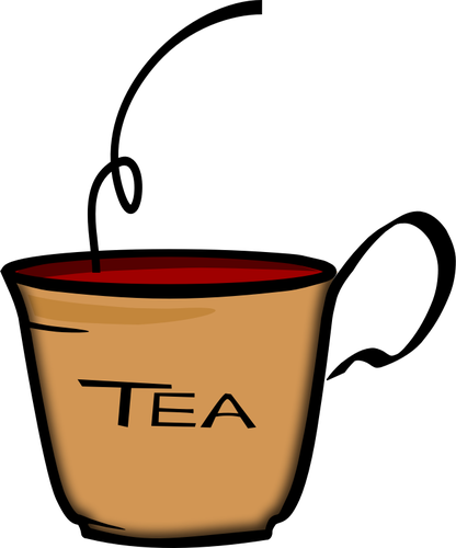 Ilustracja wektorowa wygiÄ™ty uchwyt filiÅ¼anki herbaty