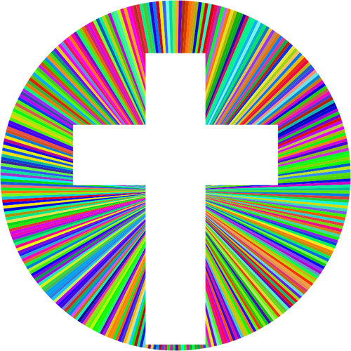 Prismatic cross with halo
