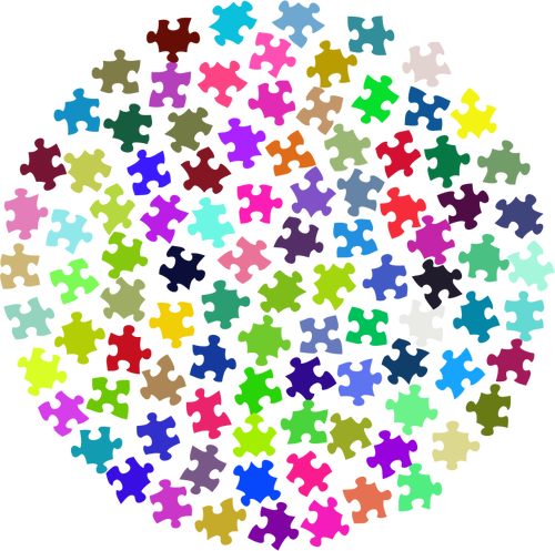 Puzzle piezas cÃ­rculo colorido