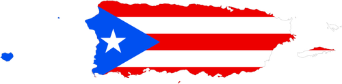 Bandeira e mapa de Porto Rico