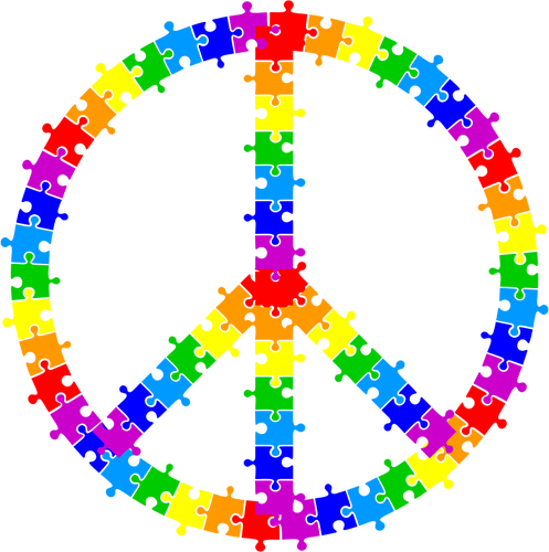 Puzzle-StÃ¼cke-Peace-Zeichen