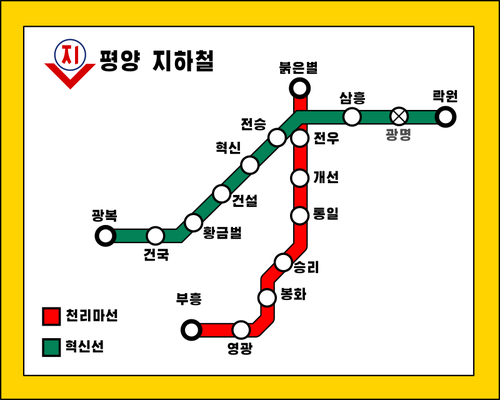 Mapa de la lÃ­nea de Metro de Pyongyang