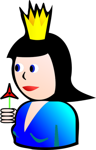 Drottningen av diamanter tecknade vektorbild