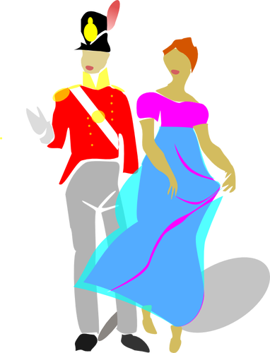 Vector de la imagen del hombre y la mujer bailando