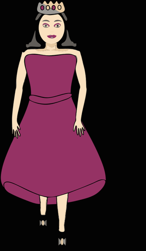 Rainha em imagem vetorial de vestido roxo real
