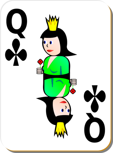 Drottningen av klubbar gaming kort vektor illustration