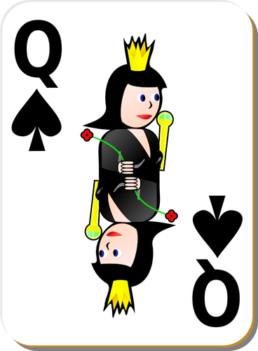 Rainha da imagem do vetor do cartÃ£o de jogo de espadas