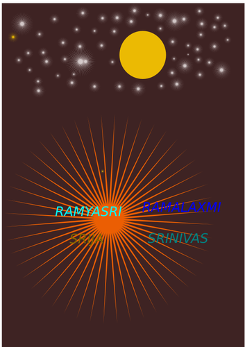 El sol, estrellas y una estrella naranja punta vector imagen