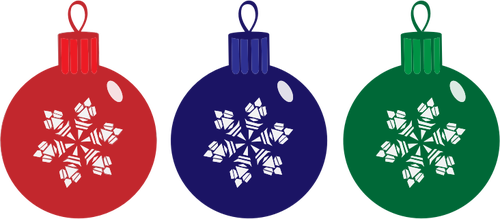 Tres ornamentos de Navidad