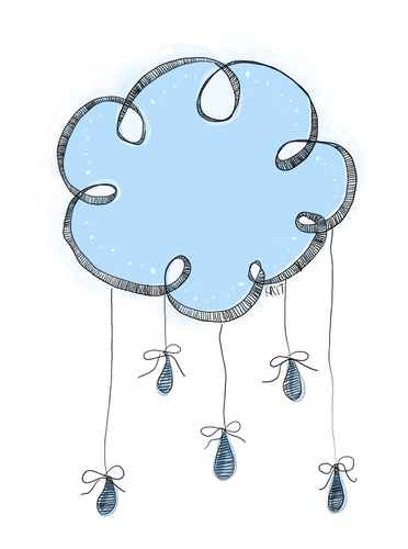 Doodle di nuvola di pioggia