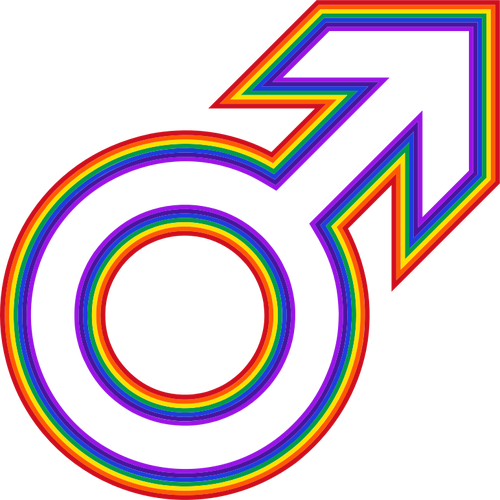 Rainbow manlig symbol