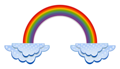 Regenboog en wolken illustratie
