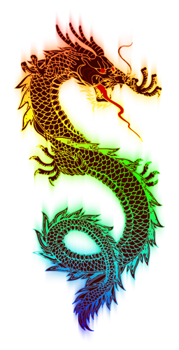 Rainbow dragon vector de la imagen