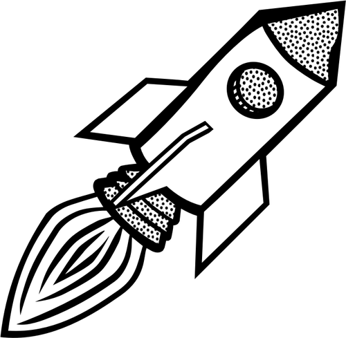 LÃ­nea arte vector de la imagen del cohete espacial