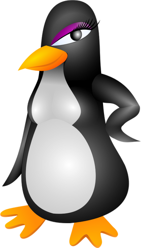 Vector ilustrare a supÄƒrat pinguin feminin
