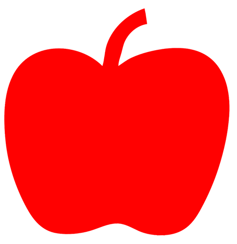 Grafika wektorowa konturu prosta czerwone jabÅ‚ko