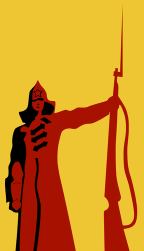 MÅ‚ody Å¼oÅ‚nierz armii czerwonej plakat styl ilustracji
